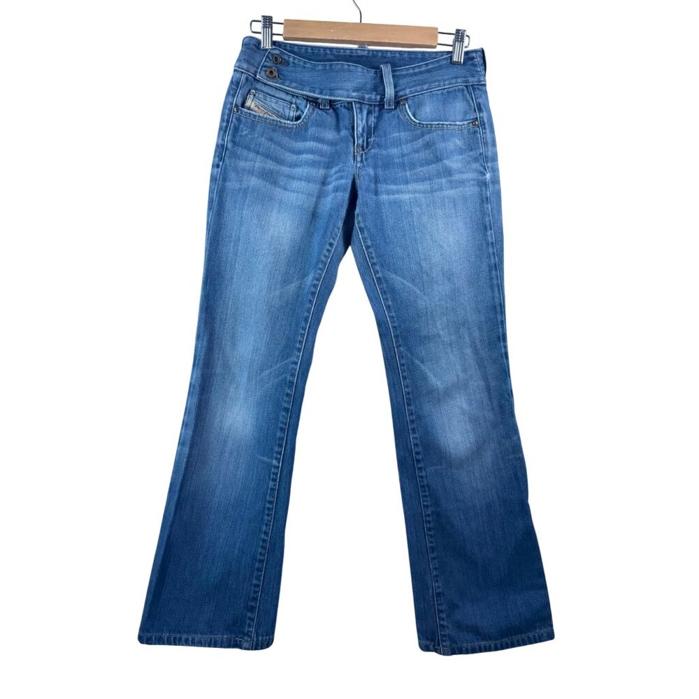 VTG Diesel Low rise Bootcut crop jeans Y2K boho chic blue sz‎ 26